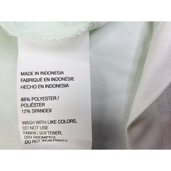 Izod Golf Stretch Size Large Mens White Green Blue Colorblock UPF-15 Polo NWT - Picture 8 of 11